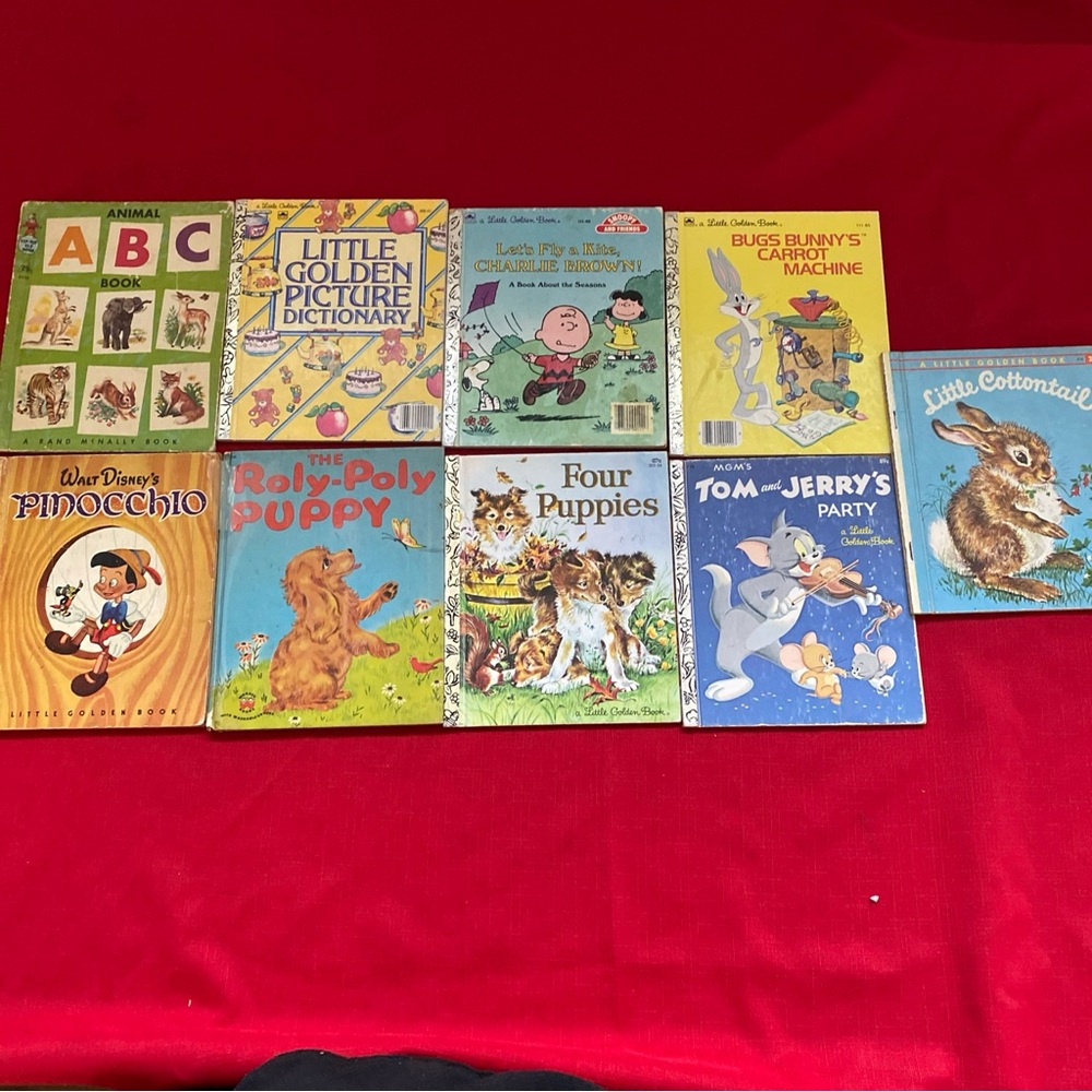 Lot of 9 Vintage Children’s Books: Golden Books, MGM, Wonder, Rand McNally 1950+